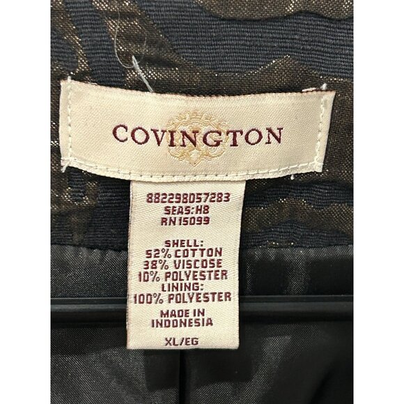 Covington Womens Metallic Brocade Jacket Sz XL - Picture 5 of 7